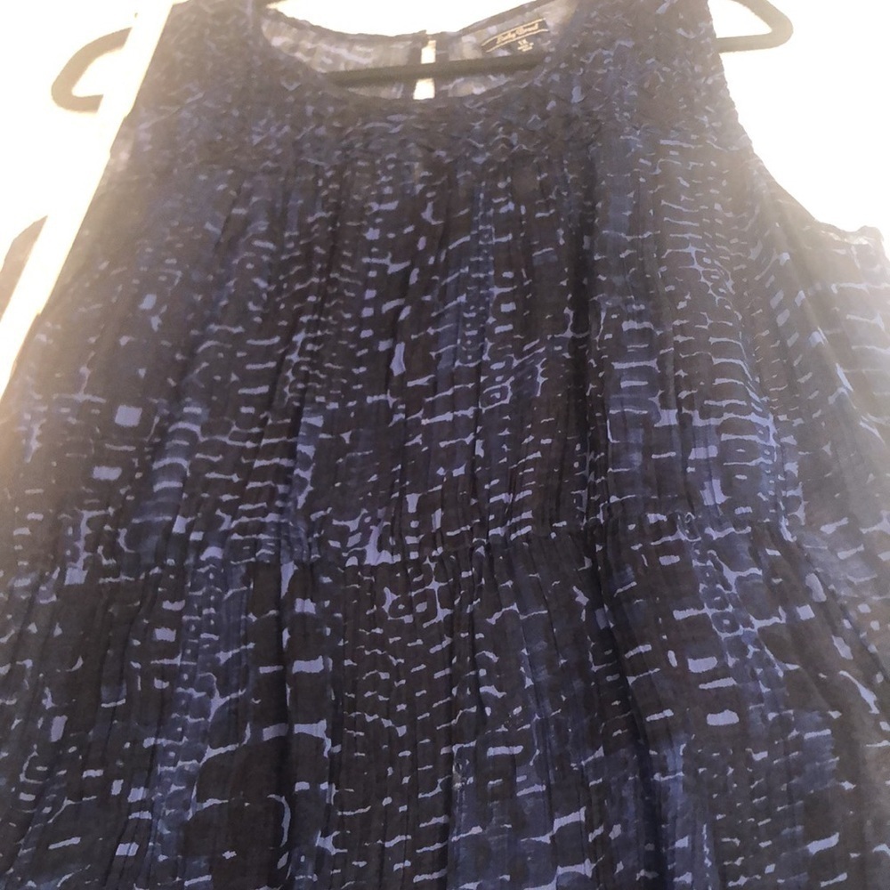 Lucky Brand Flowy Dress Sz 1X 2 layers w/slip Navy Blue Lightweight PTP 22 1/2” - Picture 15 of 16